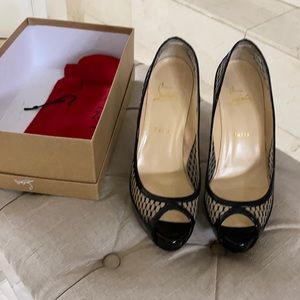 Christian Louboutin black patent leather shoes